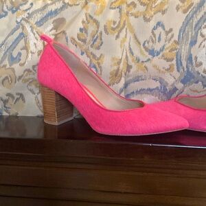 Women’s size 9pink fur Anthropologie heels